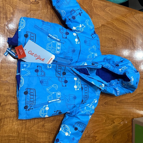 Baby 3-in-1 Snowplay Jacket - Cat & Jack™ Blue 12M - Picture 4 of 5